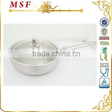 Satin finished stainless steel frying pan induction pan