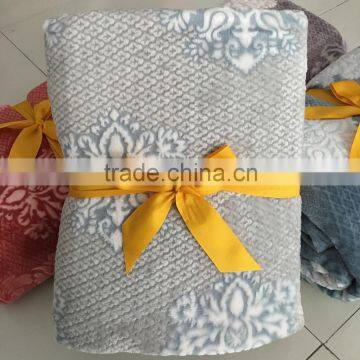 Home Textile Anti-Pilling queen size Burnt out printing flannel blanket from changshu factory