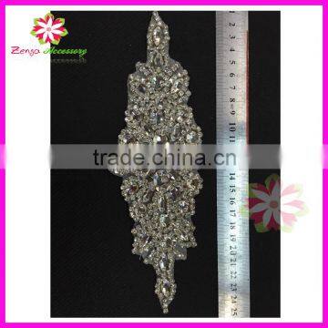 Factory Direct Wholesale Bridal Beaded Crystal Rhinestone Appliques for Wedding Dresses photo-2