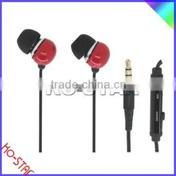 metal earphone with answer button earbud for iphone 4s mp3 media players