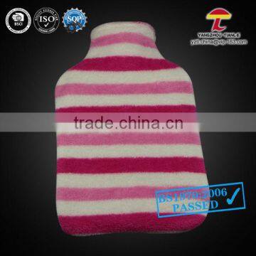 2000ml large hot water bag with coral fleece cover rainbow colour