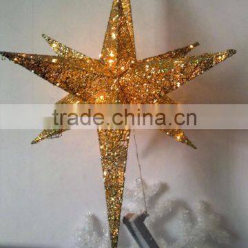 glitter Christmas hanging star with LED light
