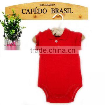 Plain red baby body summer cute polo baby rompers baby clothes