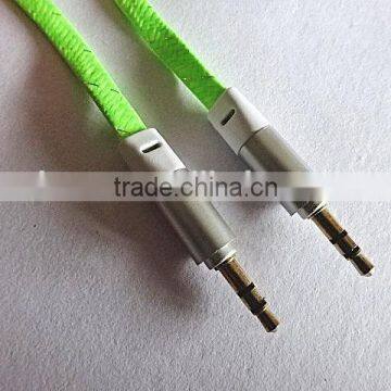 newest flat braid DC3.5 male to DC3.5 male audio cable