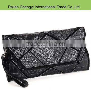 Fashionable ladies gorgeous crocodile skin pu evening clutch bag