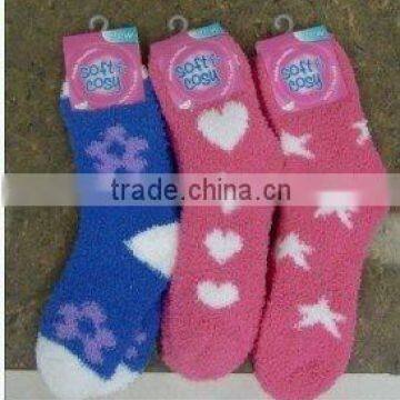 women socks sweet microfiber socks plain girl socks thick super soft socks