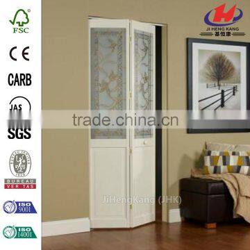 JHK- B15 MDF Modern Wooden Swing Design Interior Glass Shutters Doors