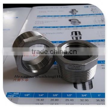 stainless steel 304/316 casted pipe fittings hex bushing class 150