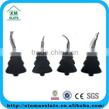 X'mas tree shaped cute holiday decoration slate ornaments