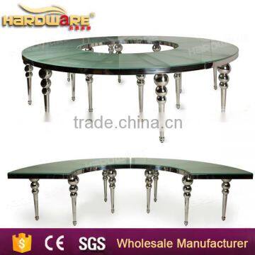 full circle wedding half round stainless steel wedding moon dining table