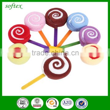 cheap bulk christmas gifts sweet cotton promotional lollipop shape towel cake                        
                                                                                Supplier's Choice