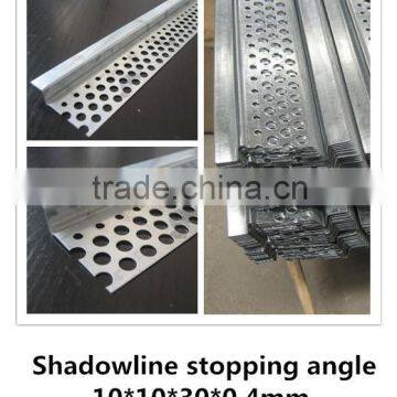 Edge bead for shadowline stopping angle