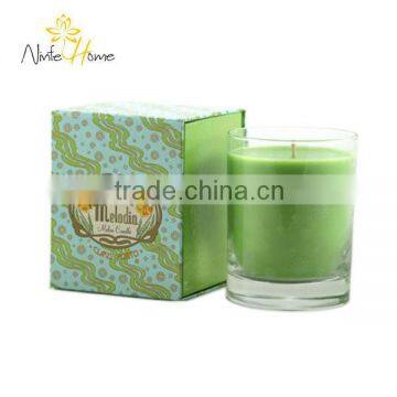 Filled glass scented candle