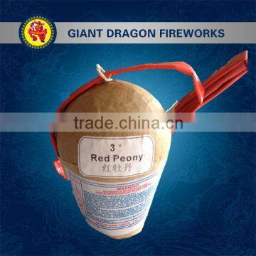 3" fireworks shell/3 inch display fireworks shell/fireworks and firecrackers/red peony fireworks shells