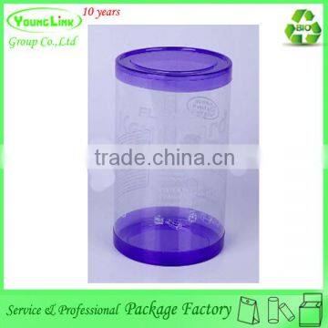 Colorful clear round cylinder gift box with lid