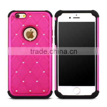 Brandnew slim armor rhinestone hybrid case cover for iPhone 6 6PLus