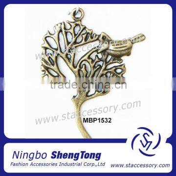 2014 Newly Antique Bronze Tree And Bird Floating Charms