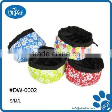 Cute travel pet nylon water bowl