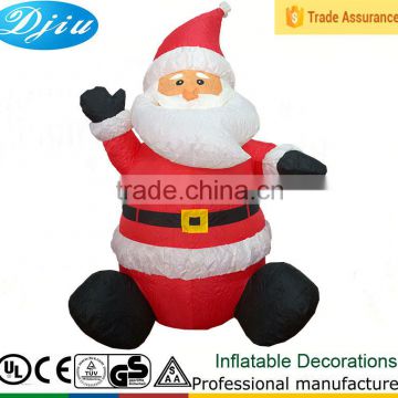 DJ-XT-45 inflatable fat sitting santa hot gift for kids decoration with LED