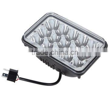Truck Parts 4x6" 45w Square 4x4 Accessories Led Headlight High Low Beam Headlamp for Offroad Excavator, Truck, Heavy Machinery