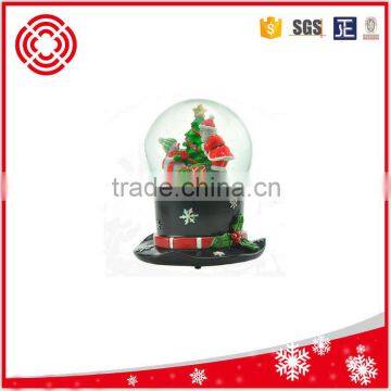 hat glass snow globe with santa , christmas gift and crafts