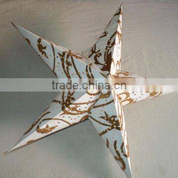 golden glitter printed paper star