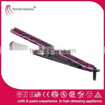 Beautiful water transfer printing hair straightener, professional titanium tourmaline hair straightener