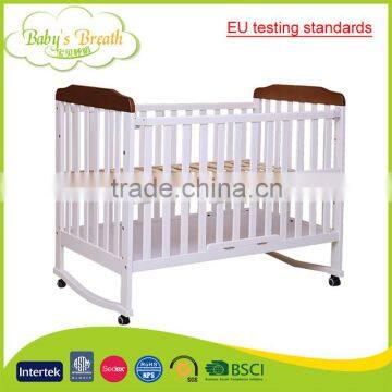 WBC-35B EU testing standards wooden baby crib new design foldable baby cot bed