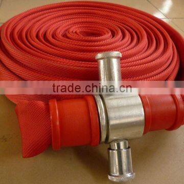 Red PU fire hose with JM coupling