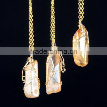 Popular Natural Stone Necklaces For Women Strawberry rose quartz necklace