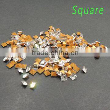 Square Pointed Back 4*4mm White Glass Crystal Fancy Stones for Diy Design Decoration