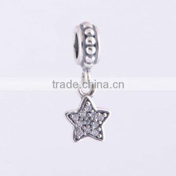 5 star 925 sterling silver pendant beads necklace