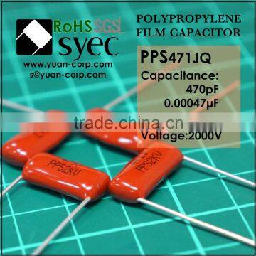 Taiwan 471J 2KV Polypropylene Film Capacitor High Voltage Capacitor photo-2