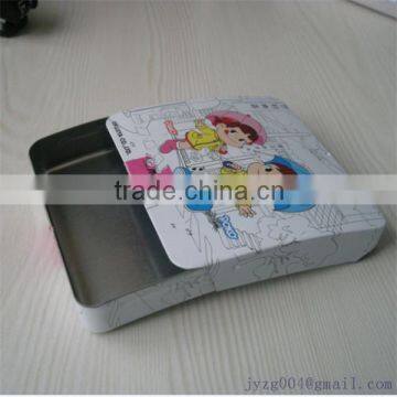 Pomotional rectangular small sliding tin box