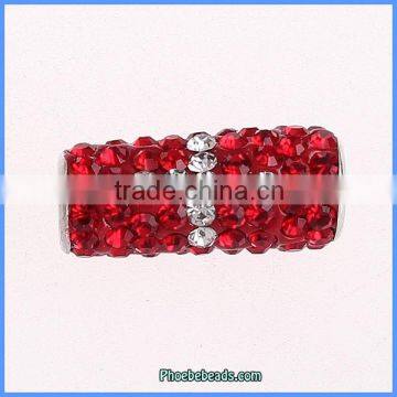 Wholesale High Quality Switzerland Flag Crystal Tube Beads CTB-S001