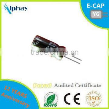 aluminum electrolytic capacitor 47uf/25V 5*11 P=2 RoHs