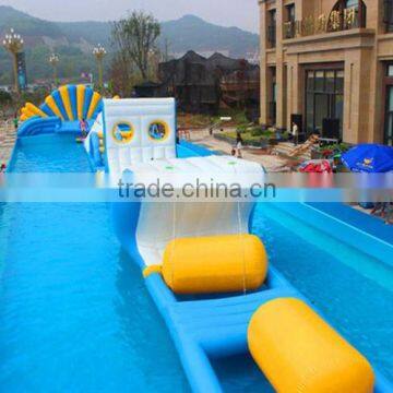 Gaint Outdoor inflatable floating obstacle with frame pool