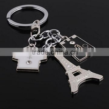 2d pari tower souvenir logo printing keychain