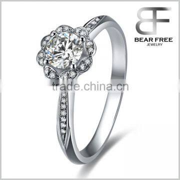 Flower shape CZ cluster setting Fashion womens jewelry Ring, 925 sterling silver womens wedding ring