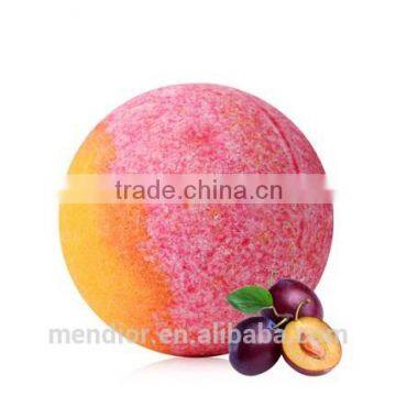 Mendior Plum and lemon essential oil Bath Bombs mixed color Natural Bath Fizzers OEM Brand