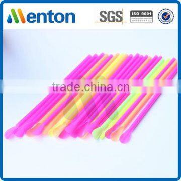 colorful plastic drinking straw with spoon manufacturer