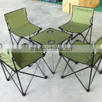 Foldable camping table and chairs sets