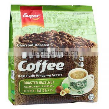 Good barrier charcoal roasted white coffee bag package