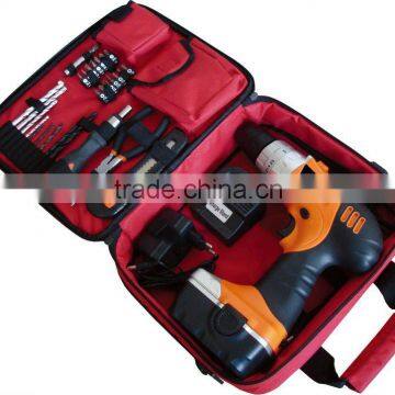 Tool bag packing 18Volt cordless drill with accessories