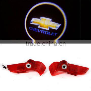 12V Led Car Door Logo Light with 3D Logo Car Emblem Laser Projector for Chevrolet 2013