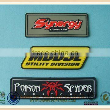 OEM soft pvc rubber badge with sewing groove