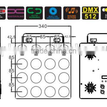 Indoor COB LED Matrix Light 155W 4x4 3 in 1 RGB Light