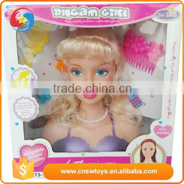 Christmas gift blonde beauty hair style doll head