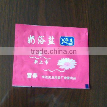 Three side seal excellent printing small plastic bag for bath salts 12x7cm