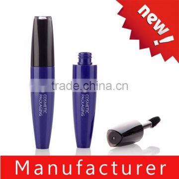 Custom unique empty blue plastic eyelash mascara container with brush